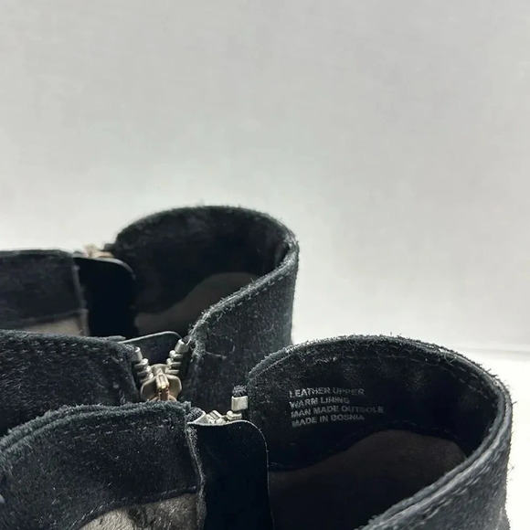 Miz Mooz New York Suede Ankle Boots Booties Side Zip Black Size 38 7.5 8 - Picture 11 of 14